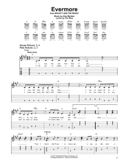 page one of Evermore (from Beauty and the Beast) (Easy Guitar Tab)