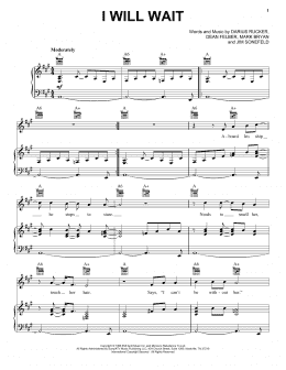 page one of I Will Wait (Piano, Vocal & Guitar Chords (Right-Hand Melody))