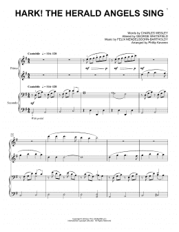 page one of Hark! The Herald Angels Sing (arr. Phillip Keveren) (Piano Duet)