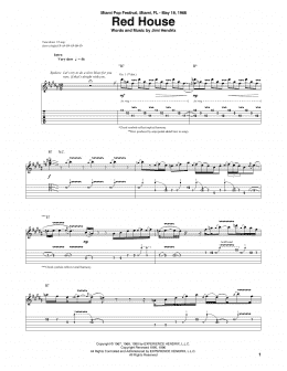 page one of Red House (Guitar Tab)