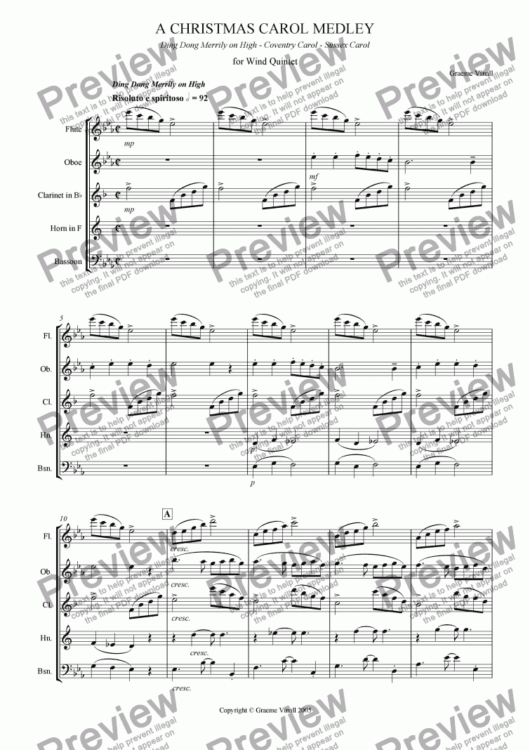 Christmas Carol Medley - Download Sheet Music PDF file