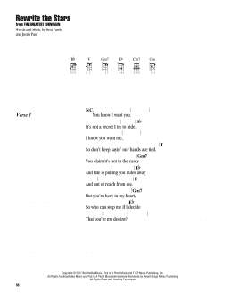 page one of Rewrite The Stars (from The Greatest Showman) (Ukulele Chords/Lyrics)