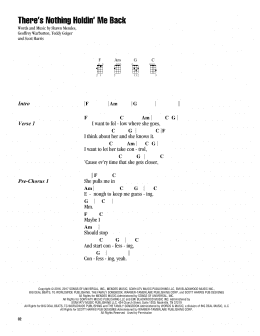 page one of There's Nothing Holdin' Me Back (Ukulele Chords/Lyrics)