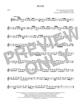 page one of Roar (Oboe Solo)