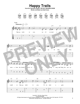 page one of Happy Trails (Easy Guitar Tab)