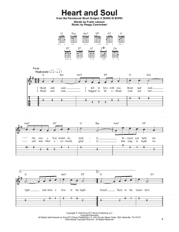 page one of Heart And Soul (Easy Guitar Tab)