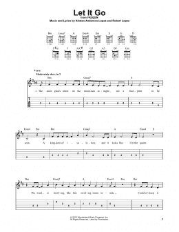 page one of Let It Go (from Frozen) (Easy Guitar Tab)