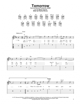 page one of Tomorrow (from Annie) (Easy Guitar Tab)