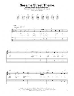 page one of Sesame Street Theme (Easy Guitar Tab)