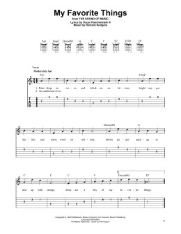 page one of My Favorite Things (from The Sound Of Music) (Easy Guitar Tab)