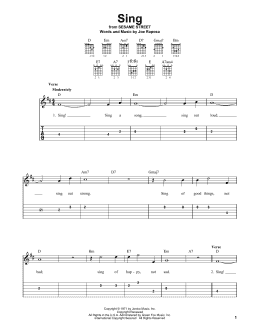 page one of Sing (Easy Guitar Tab)