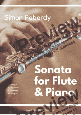 page one of Sonata for Flute and Piano by Simon Peberdy