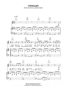 page one of Hallelujah (Piano, Vocal & Guitar Chords)