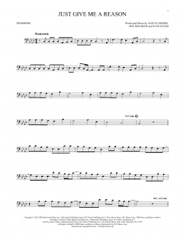 page one of Just Give Me A Reason (Trombone Solo)