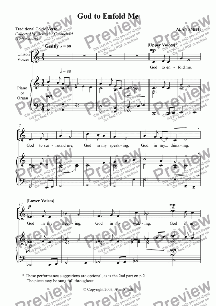 God To Enfold Me Original 2 Part Version Download Sheet Music Pdf 