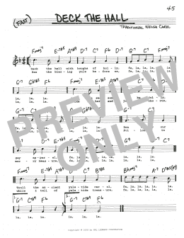 page one of Deck The Hall (Real Book – Melody, Lyrics & Chords)