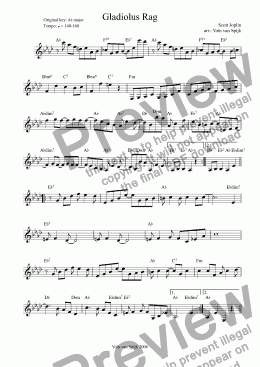 page one of Gladiolus Rag - Lead Sheet