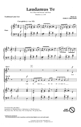 page one of Laudamus Te (2-Part Choir)