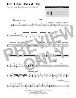 page one of Old Time Rock & Roll (Drum Chart)