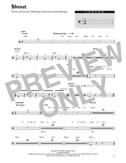 page one of Shout (Drum Chart)