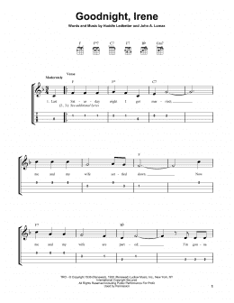 page one of Goodnight, Irene (Easy Ukulele Tab)