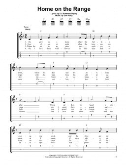 page one of Home On The Range (Easy Ukulele Tab)