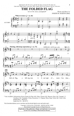 page one of The Folded Flag (SATB Choir)