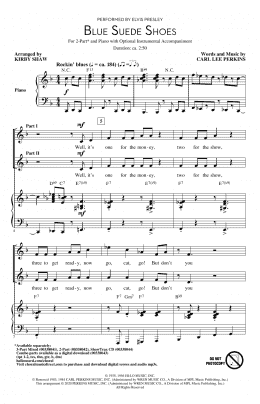 page one of Blue Suede Shoes (arr. Kirby Shaw) (2-Part Choir)