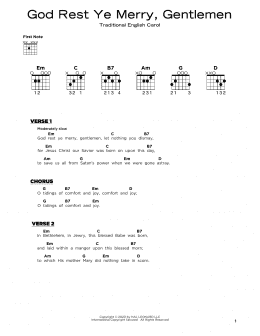 page one of God Rest Ye Merry, Gentlemen (Really Easy Guitar)