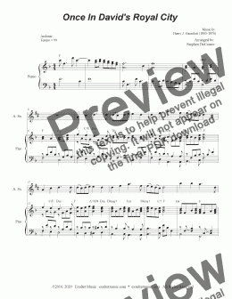 page one of Once In Royal David's City (for Alto Saxophone and Piano)