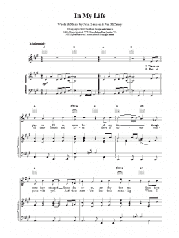 page one of In My Life (Piano, Vocal & Guitar Chords)