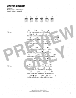 page one of Away In A Manger (Guitar Chords/Lyrics)