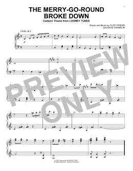 page one of The Merry-Go-Round Broke Down (from Looney Tunes) (Piano Solo)