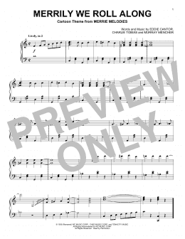 page one of Merrily We Roll Along (from Looney Tunes) (Piano Solo)