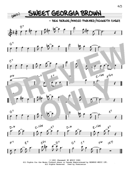 page one of Sweet Georgia Brown (Real Book – Melody & Chords – Eb Instruments)