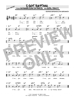 page one of I Got Rhythm (Real Book – Melody, Lyrics & Chords)