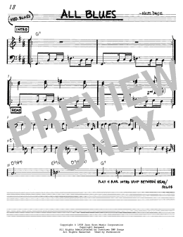 page one of All Blues (Real Book – Melody & Chords – C Instruments)