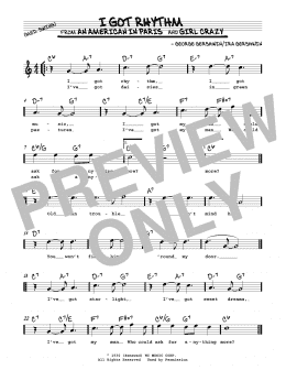 page one of I Got Rhythm (Real Book – Melody, Lyrics & Chords)