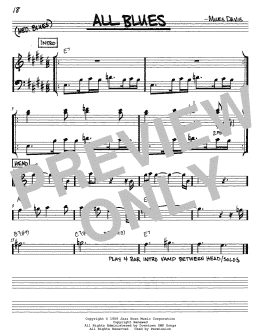 page one of All Blues (Real Book – Melody & Chords – Eb Instruments)