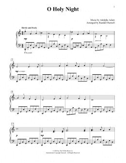 page one of O Holy Night (arr. Randall Hartsell) (Educational Piano)