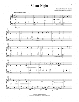 page one of Silent Night (arr. Randall Hartsell) (Educational Piano)