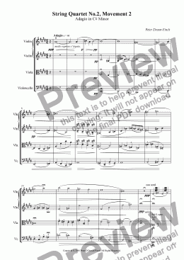 page one of  String Quartet Number Two �9/11�. Movement Two, Adagio in C# Minor