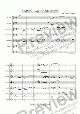 page one of Fanfare - Joy to the World (Brass Sextet)