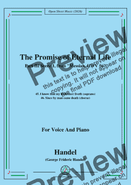 page one of Handel-Messiah,HWV 56,Part III,Scene 1,for Voice&Piano 