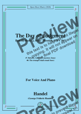 page one of Handel-Messiah,HWV 56,Part III,Scene 2,for Voice and Piano 