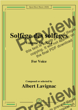 page one of Lavignac-Solfège des solfèges,Volume 9B,No.4,for Voice 