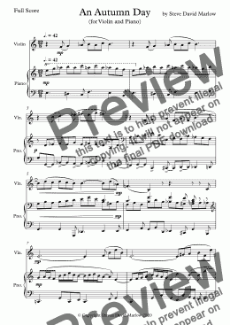 page one of "An Autumn Day" (for Violin & Piano)