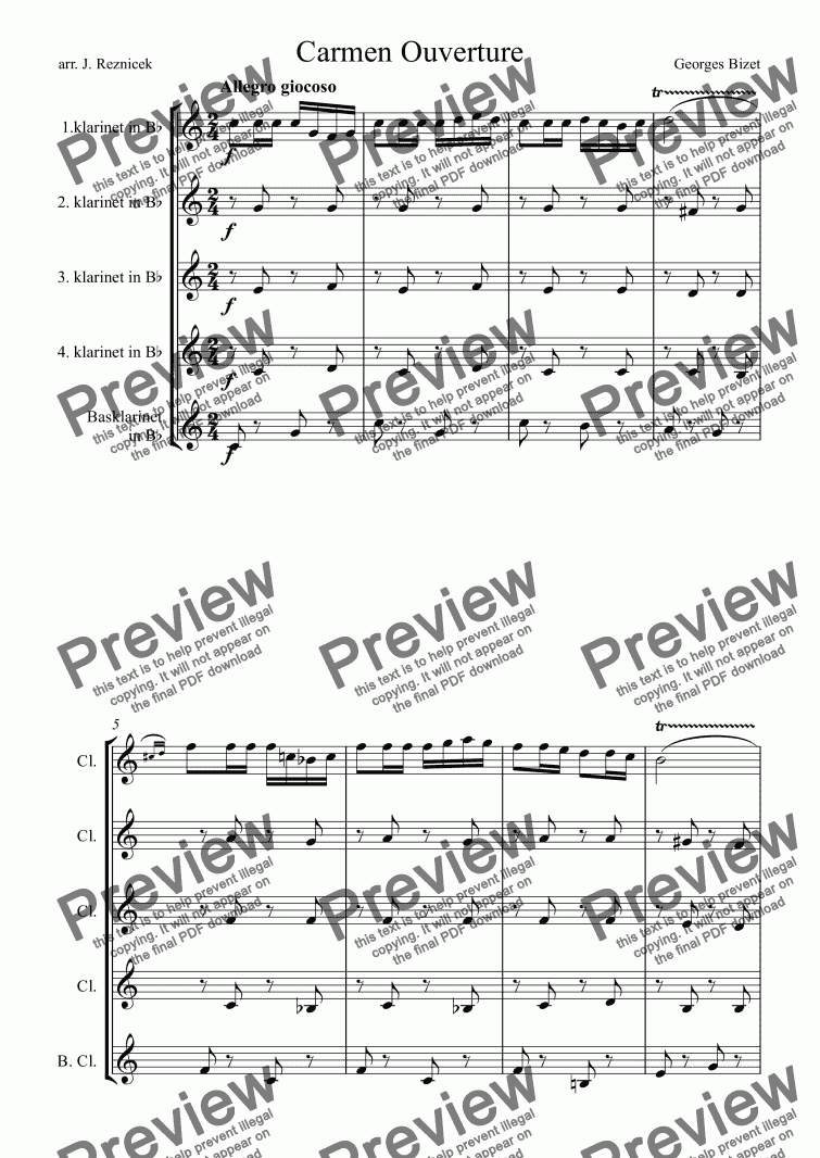 Carmen Ouverture - Download Sheet Music PDF file