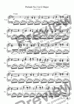 page one of Prelude No.3 in G Major The Little Waltz