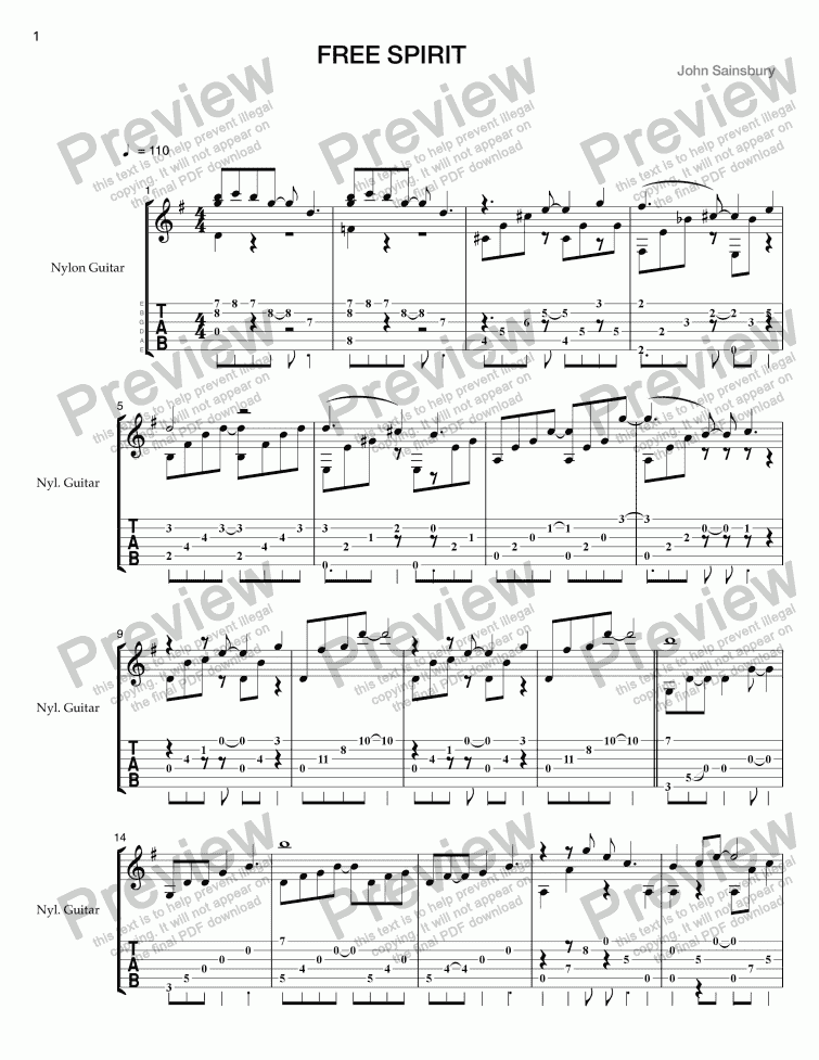 Free Spirit - Download Sheet Music Pdf File